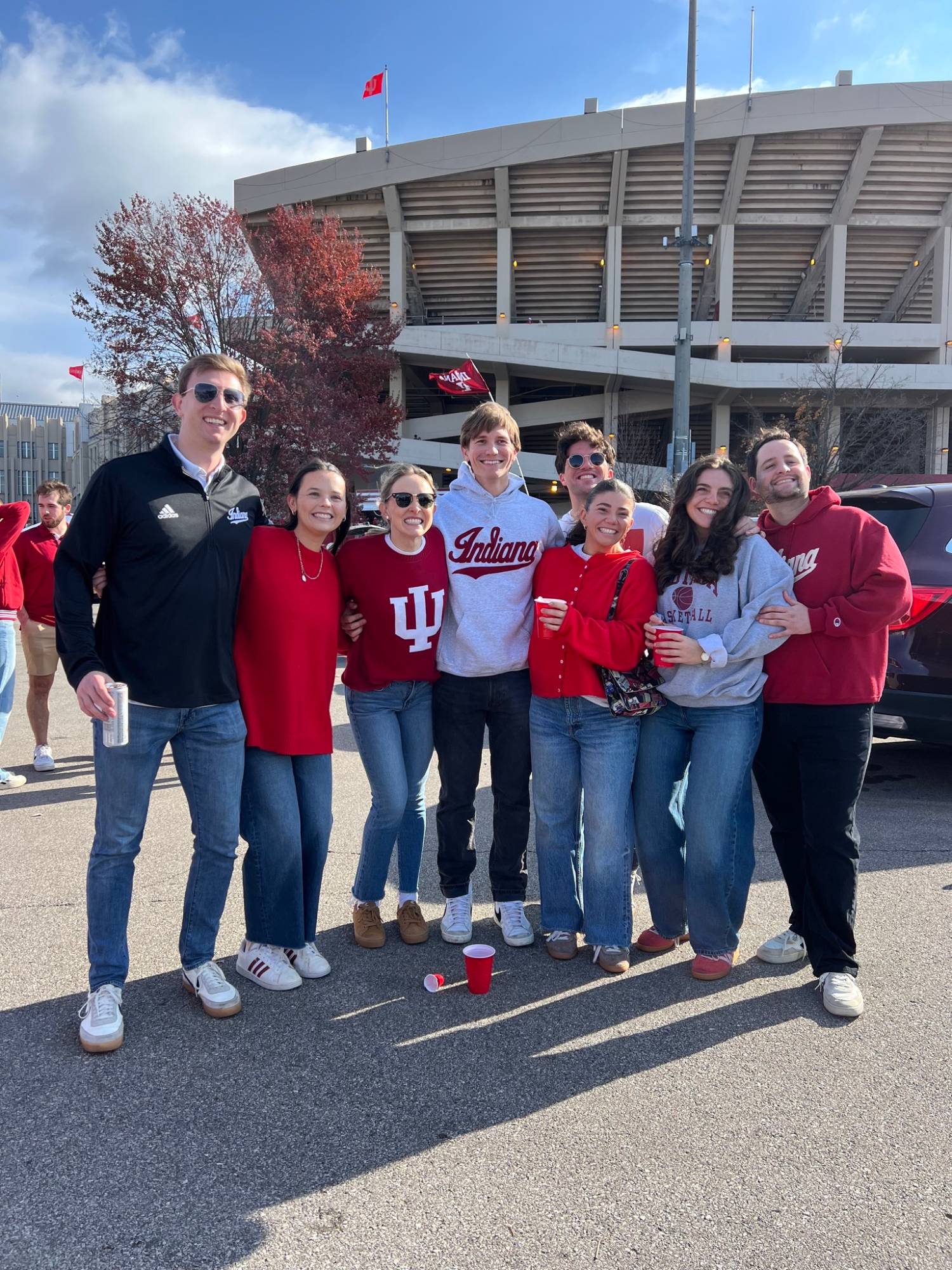 Friends at an IU football tailgate