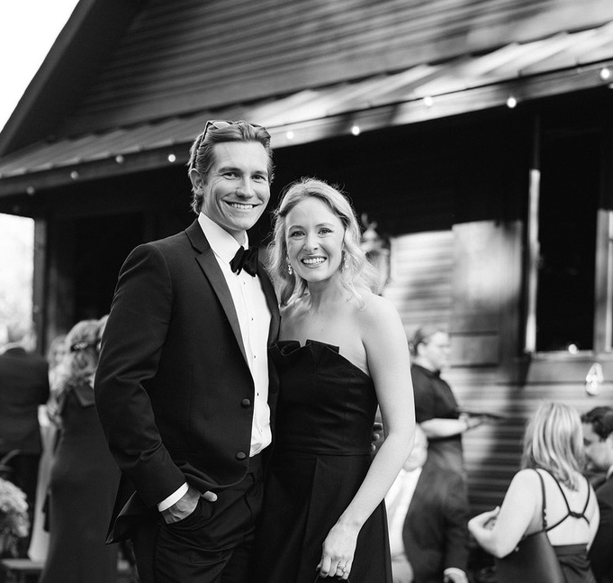 Matt and his wife at a wedding in Michigan